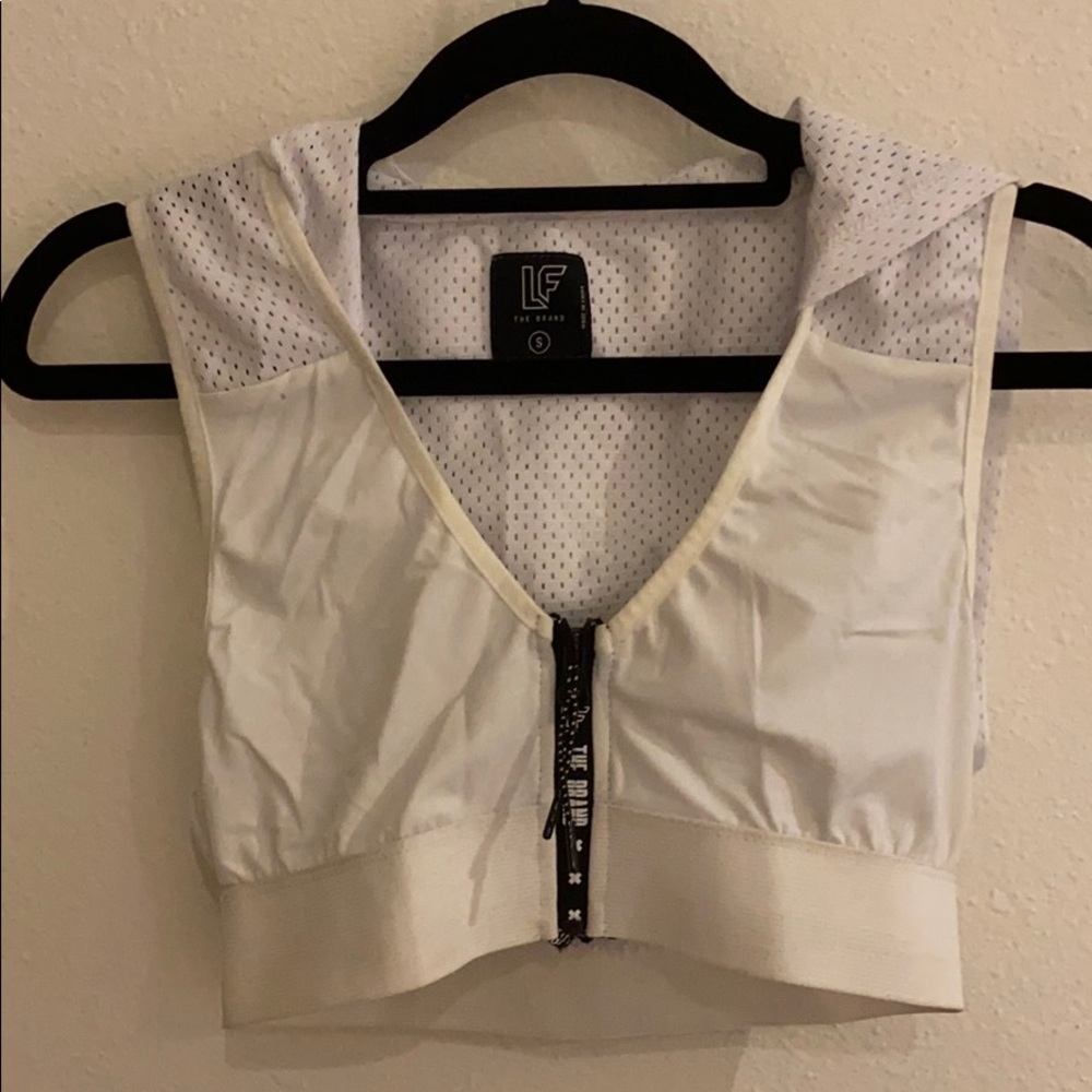Lf zip up hooded crop top